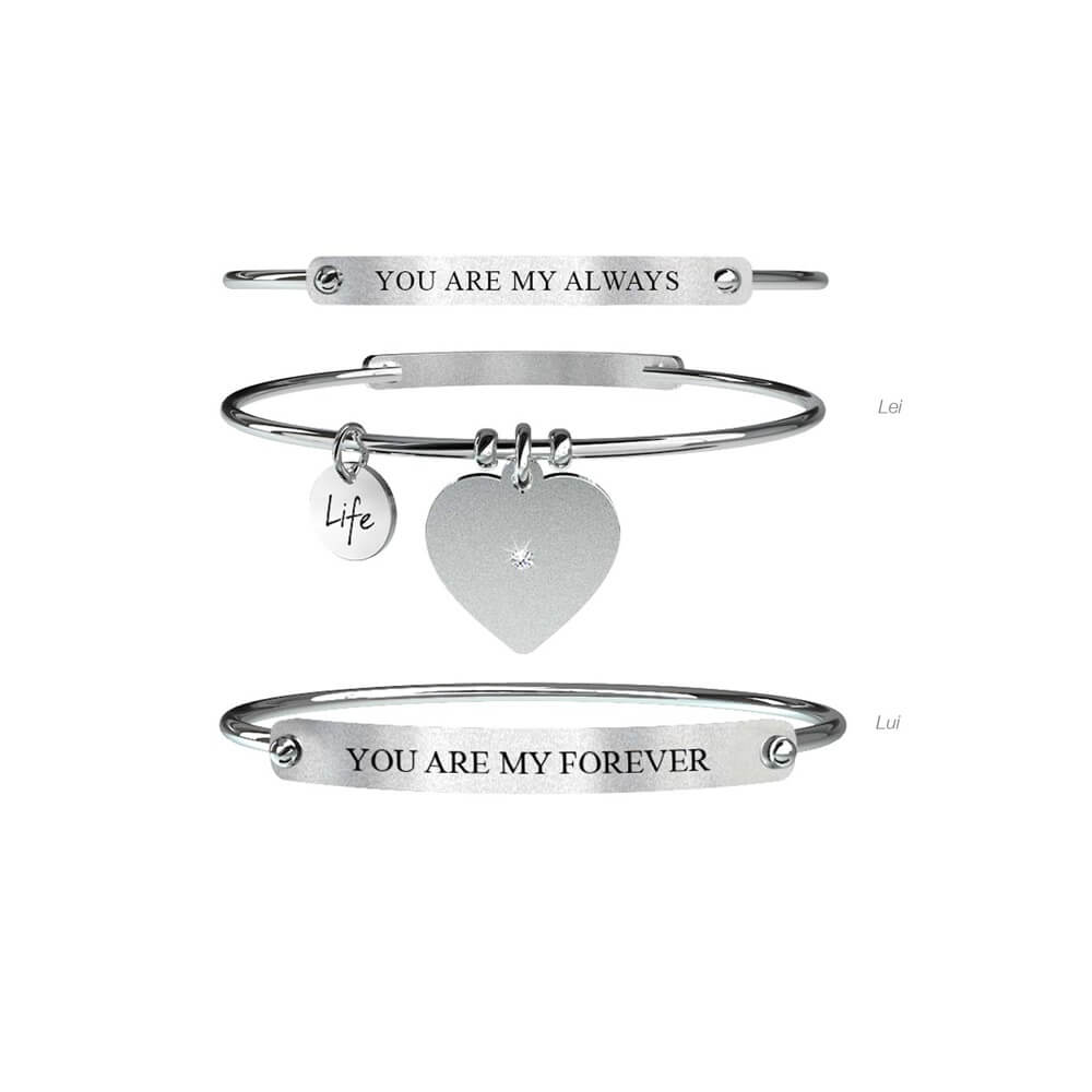 Bracciale Donna doppio Kidult in Acciaio Lui & Lei | Always Forever – Love – 731054