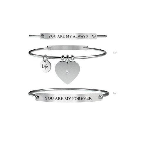 Bracciale Donna doppio Kidult in Acciaio Lui & Lei | Always Forever – Love – 731054