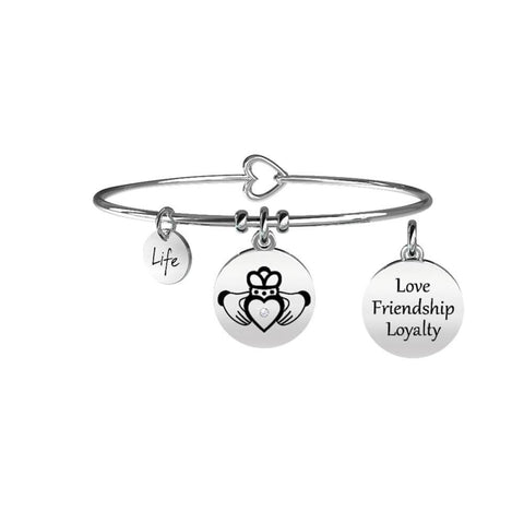 Bracciale Donna Kidult in Acciaio con Cristallo Claddagh | Amicizia, Amore, Fedeltà – Love – 731069