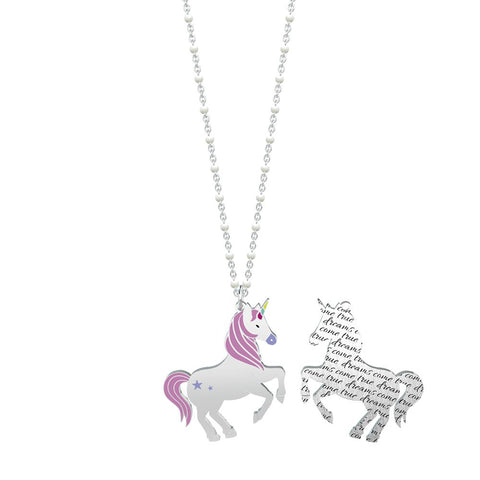 Collana Kidult in Acciaio e Smalti Unicorno | Desideri – Symbols – 751001