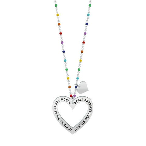 Collana Kidult in Acciaio e Smalti Cuore | Abbracci – Love – 751013