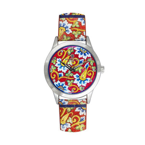 Orologio Solo Tempo Mizzica in Acciaio e Pelle – Il Fiore Blu – MB109