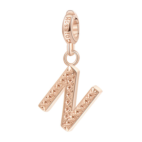 LETTERA N  Charm in argento 925‰, galvanica oro rosa