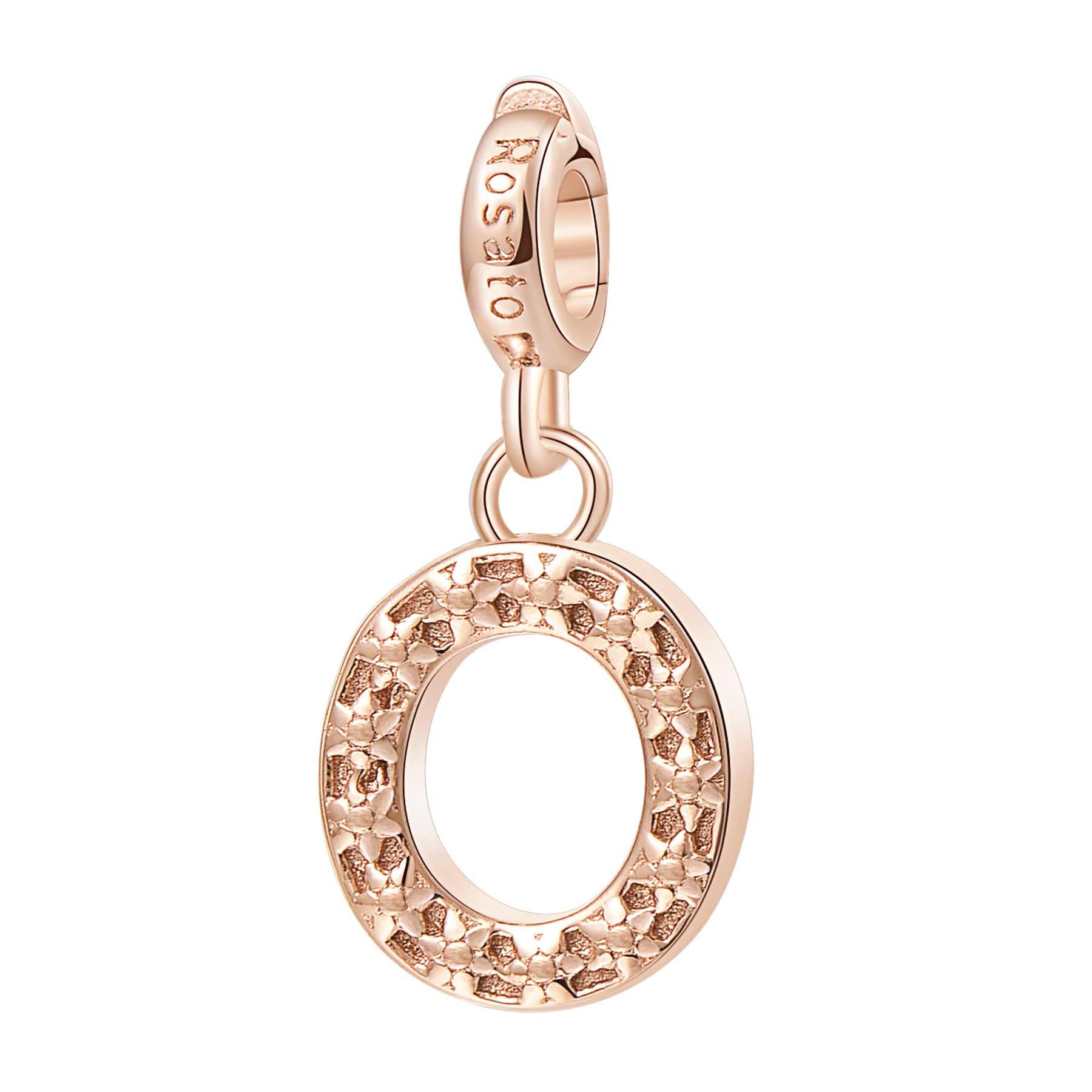 LETTERA O  Charm in argento 925‰, galvanica oro rosa